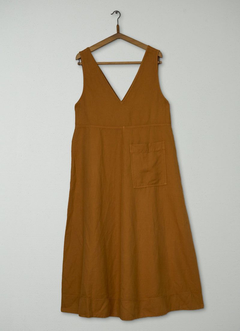 Reworn Cotton Linen Twill Dress Size 10 (1893) | Butterscotch