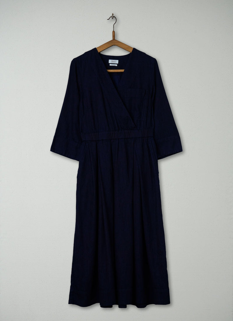 Reworn Cotton Twill Dress Size 4 (2077) | Indigo