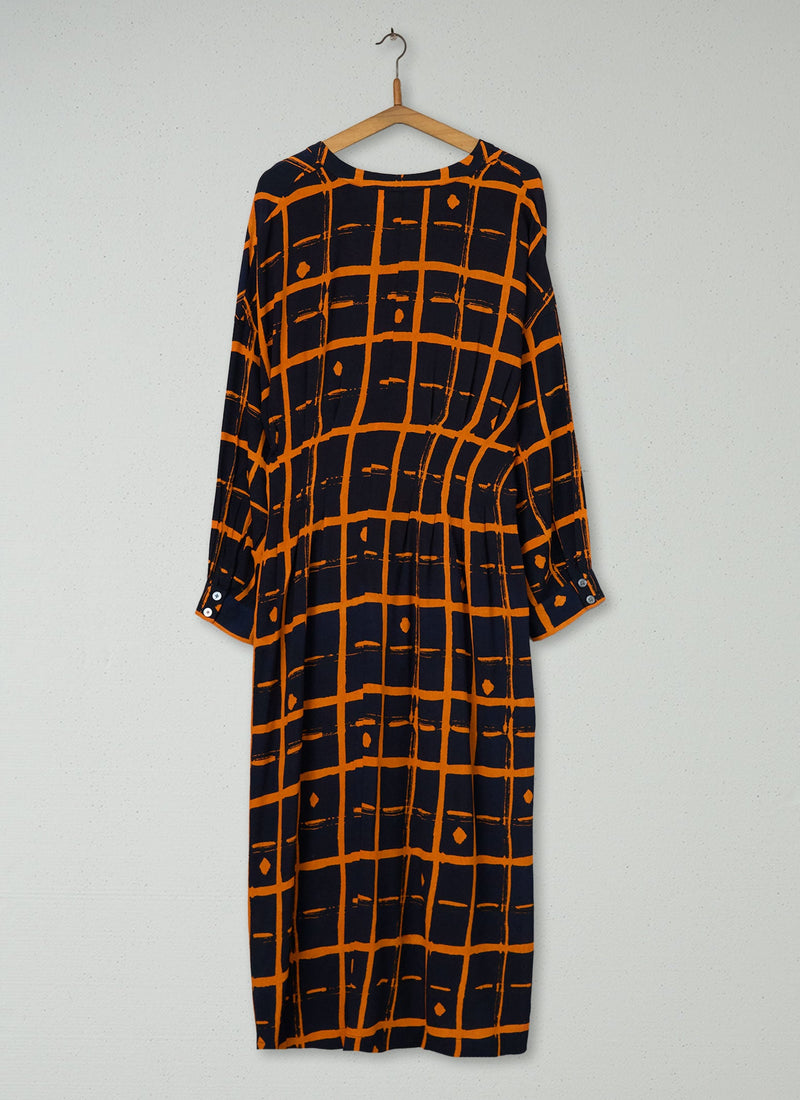 Reworn Diamond Dot Print Dress Size 12 (2020) | Dark Navy