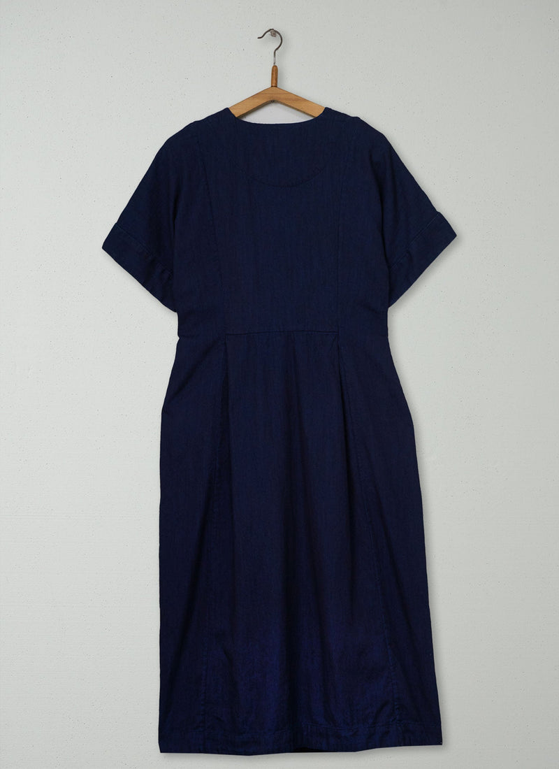 Reworn Indigo Twill Dress Size S (2199) | Indigo