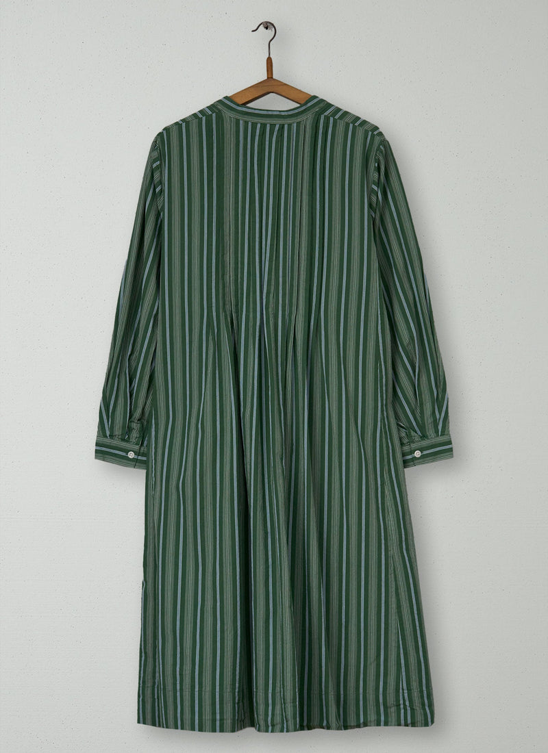 Reworn Pintuck Stripe Dress Size 8 (2120) | Forest Green