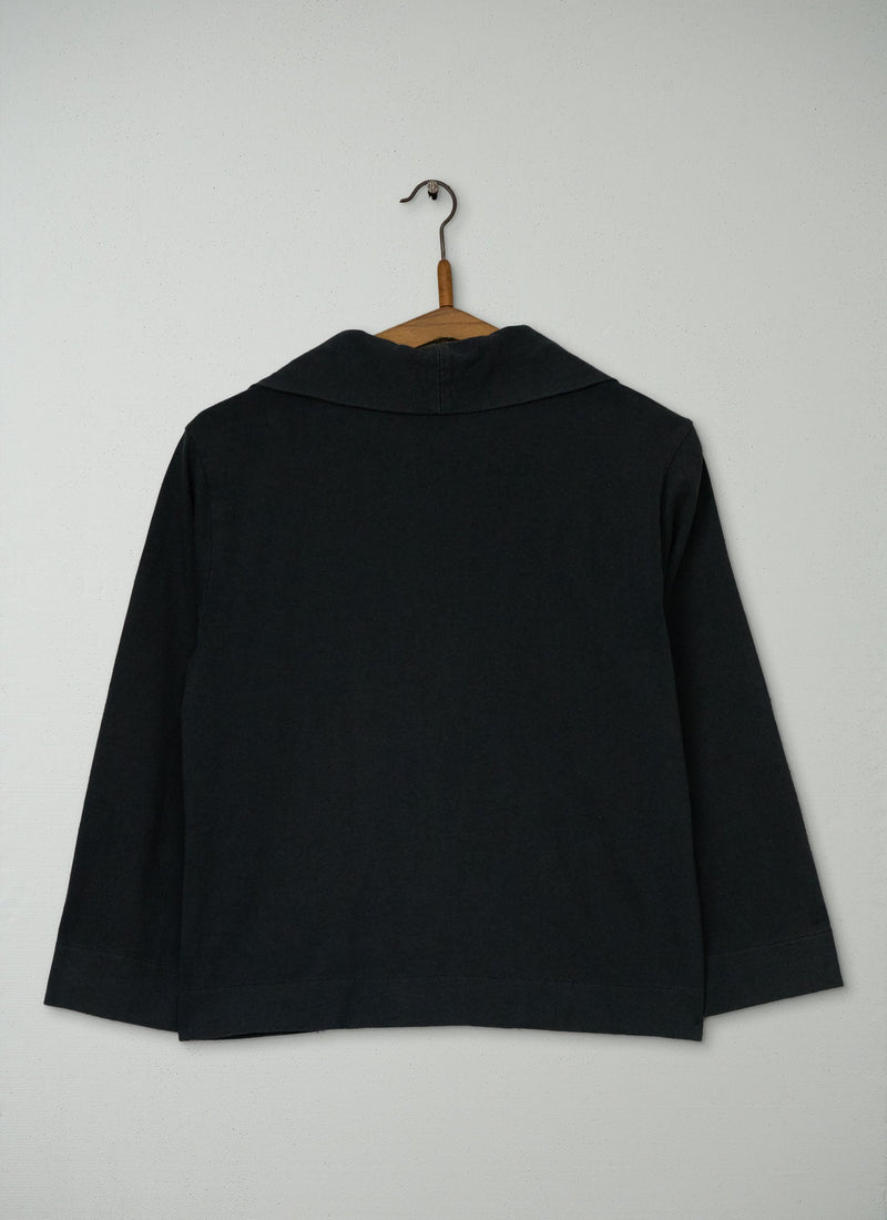 Reworn Cotton Jersey Button Up Tee Size XS (163) | Slate