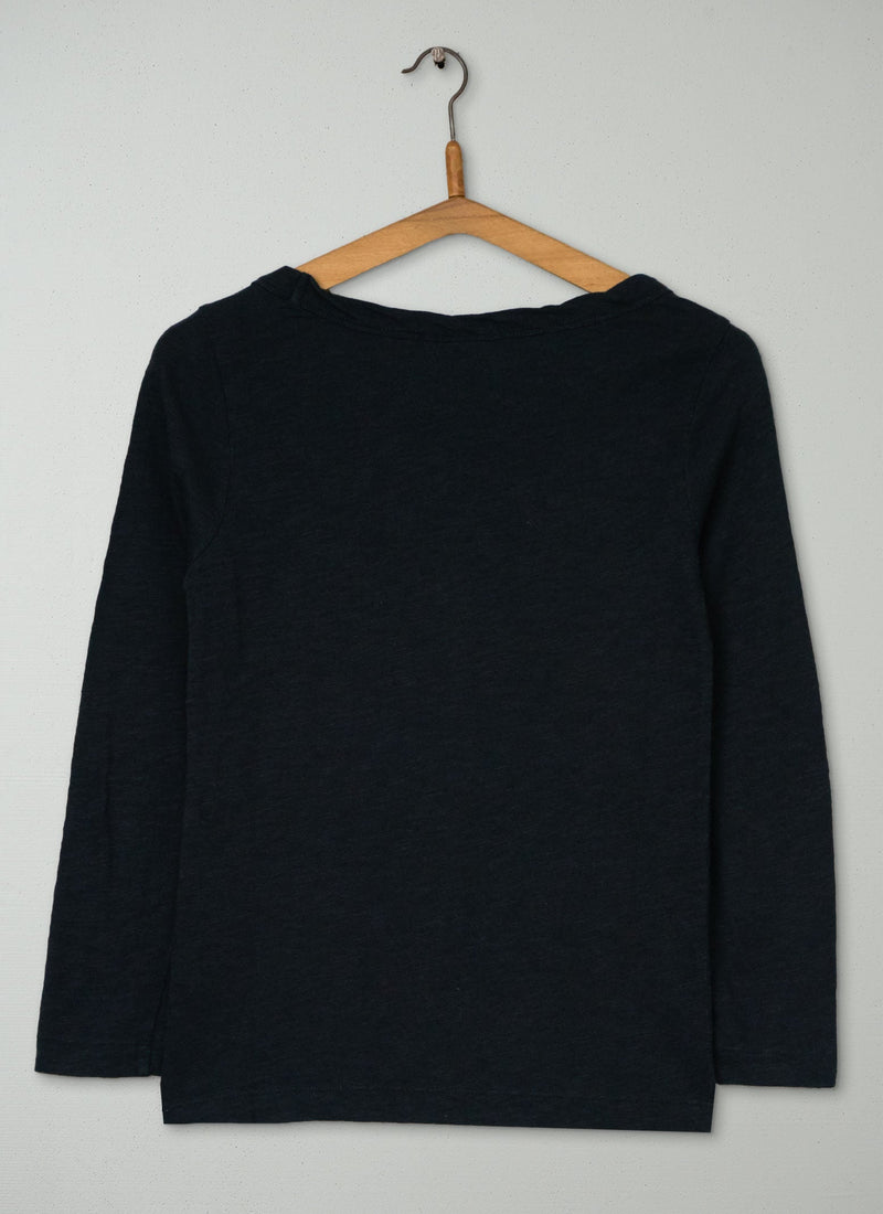 Reworn Boat Neck Tee Size XXS (172) | Carbon Black