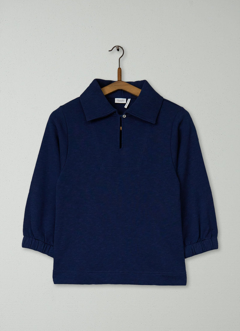 Reworn Loop Back Sweatshirt Size XXS (190) | Denim Blue