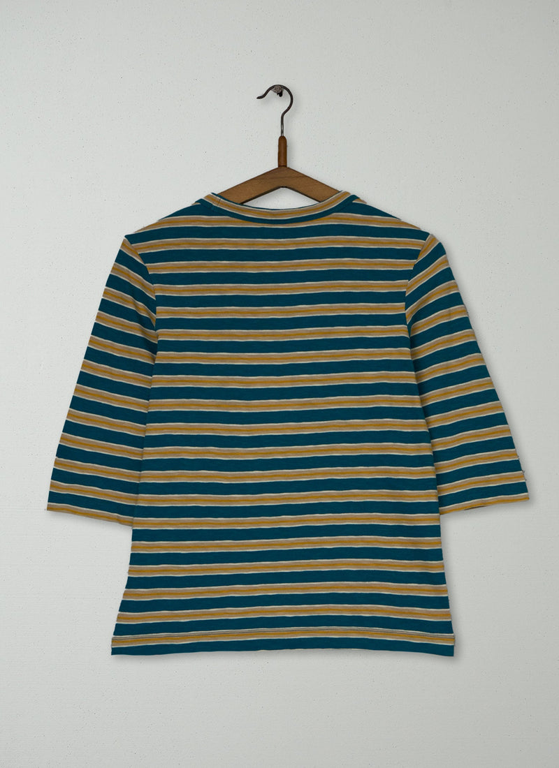 Reworn Stripe Cotton Half Sleeve Tee Size XXS (147) | Multi