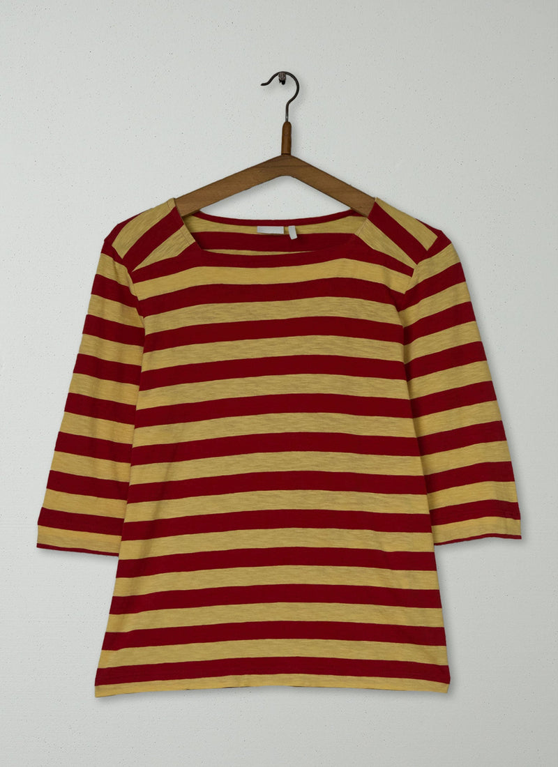 Reworn Bold Stripe Cotton Tee Size XS (159) | Multi