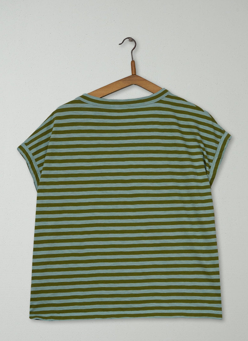 Reworn Stripe Easy Tee Size S (218) | Multi