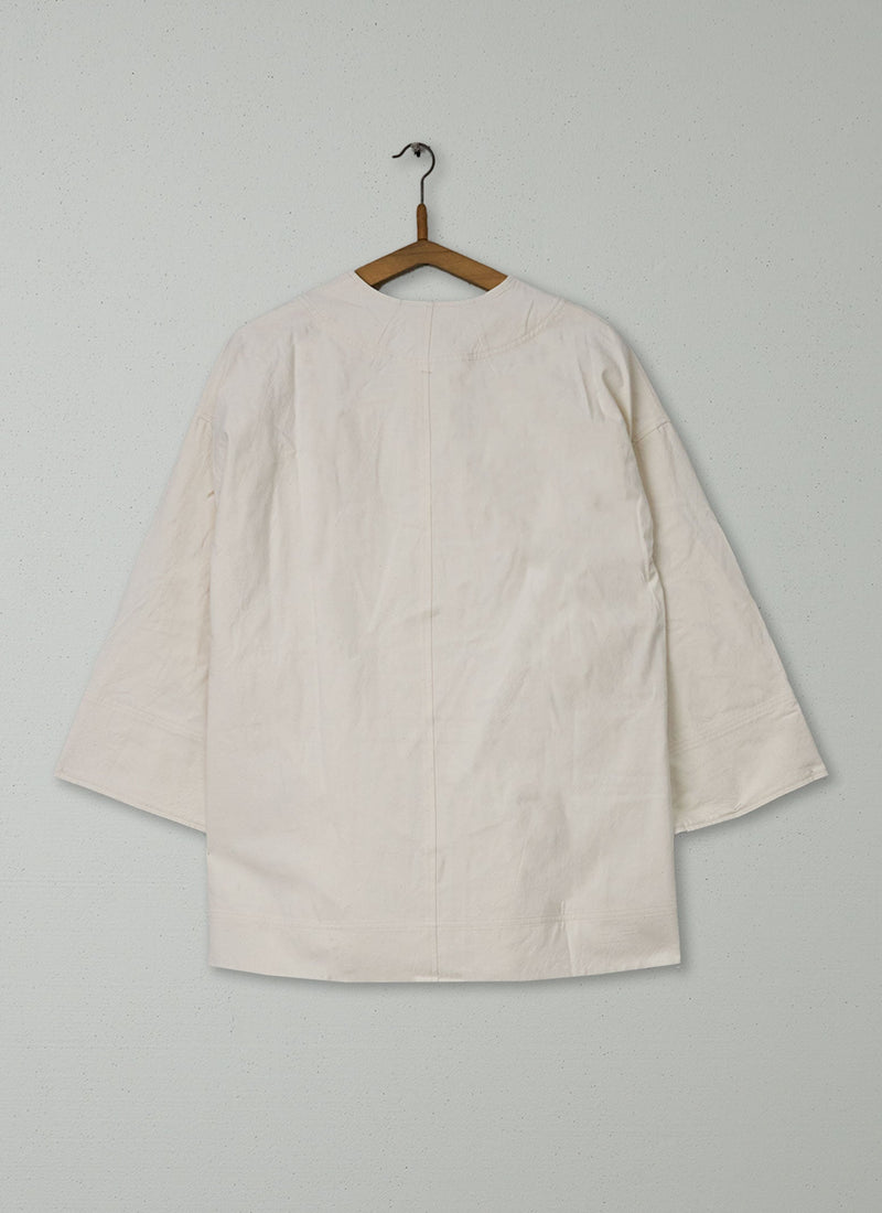 Reworn Cotton Canvas Wrap Jacket Size M (257) | Calico