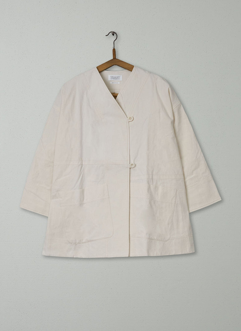 Reworn Cotton Canvas Wrap Jacket Size M (257) | Calico