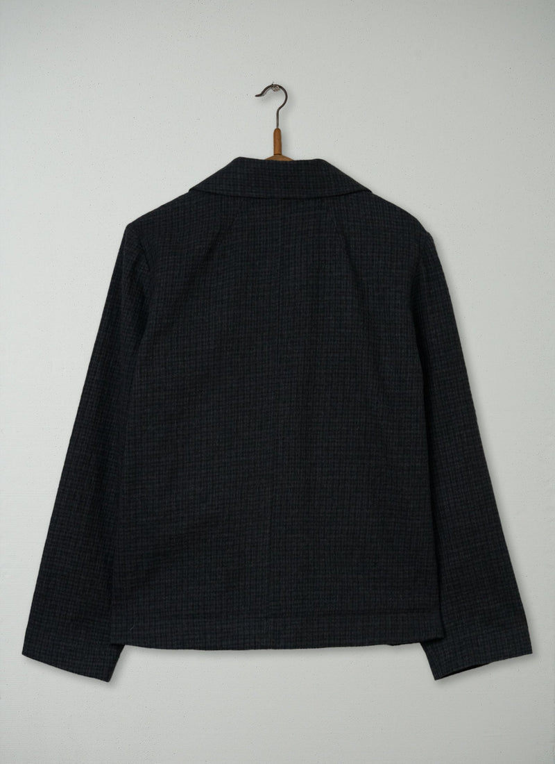 Reworn Check Round Collar Jacket Size 14 (285) | Multi