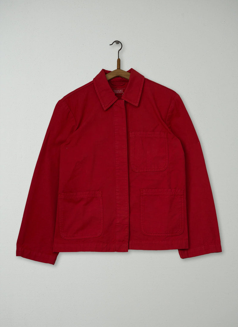 Reworn Cotton Canvas Jacket Size 8 (279) | Poppy Red