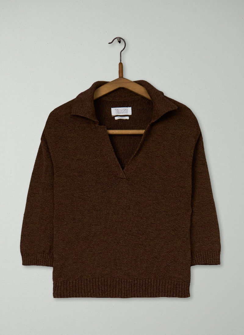 Reworn Half Sleeve Sweater Size XS (490) | Pecan