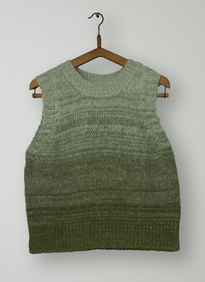 Reworn Ombre Knitted Tank Size M (648) | Sea Foam