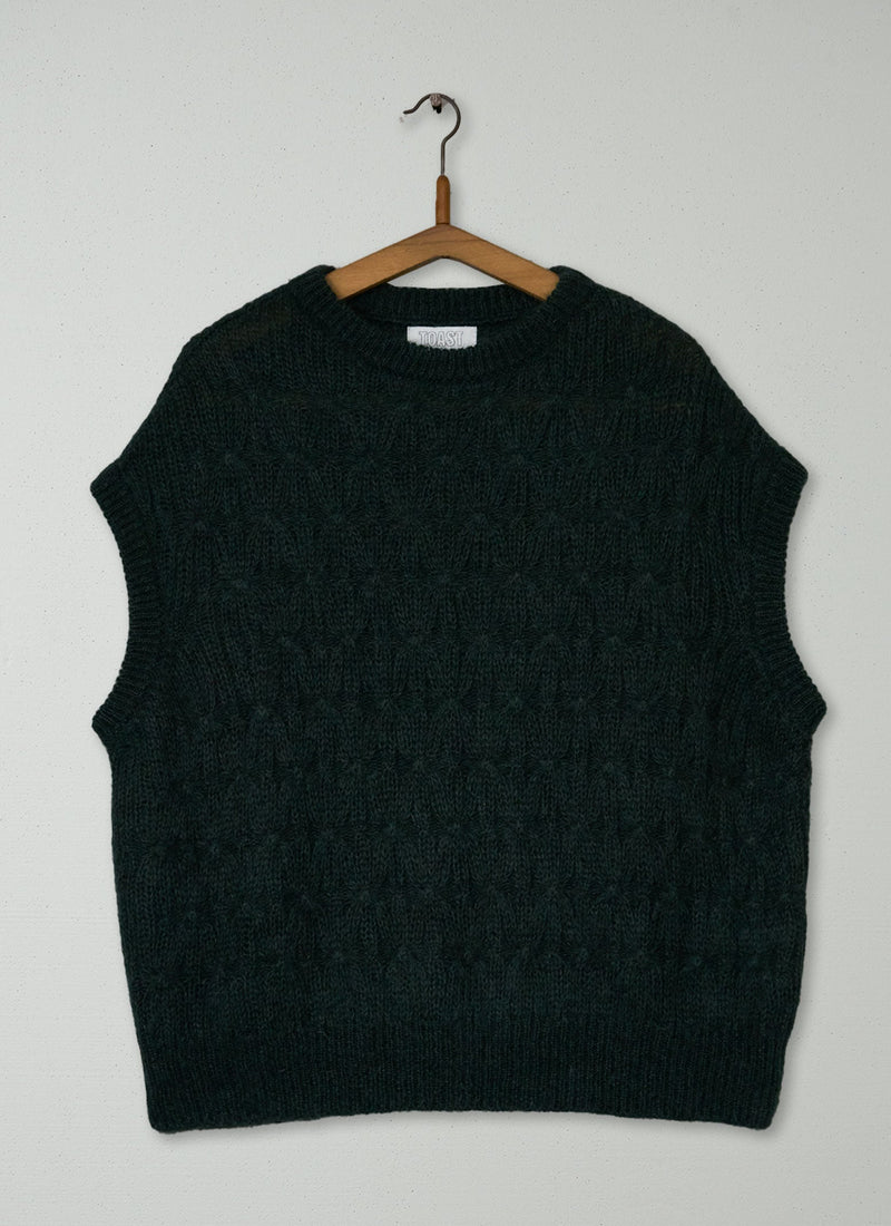 Reworn Mohair Cotton Lace Cable Tank Size XS  (654) | Oil