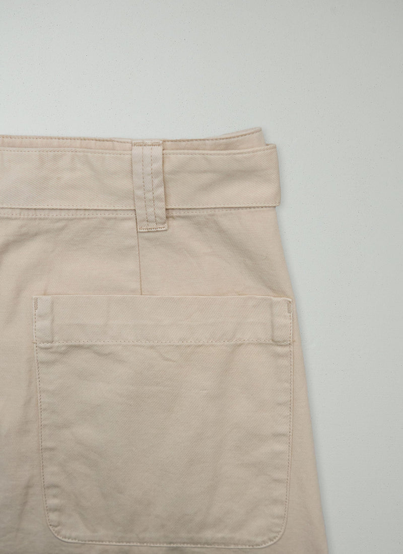 Reworn A Line Cotton Linen Skirt Size 4 (320) | Shell