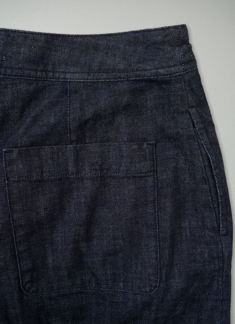 Reworn Pleated Wrap Culottes Size 6 (1684) | Indigo