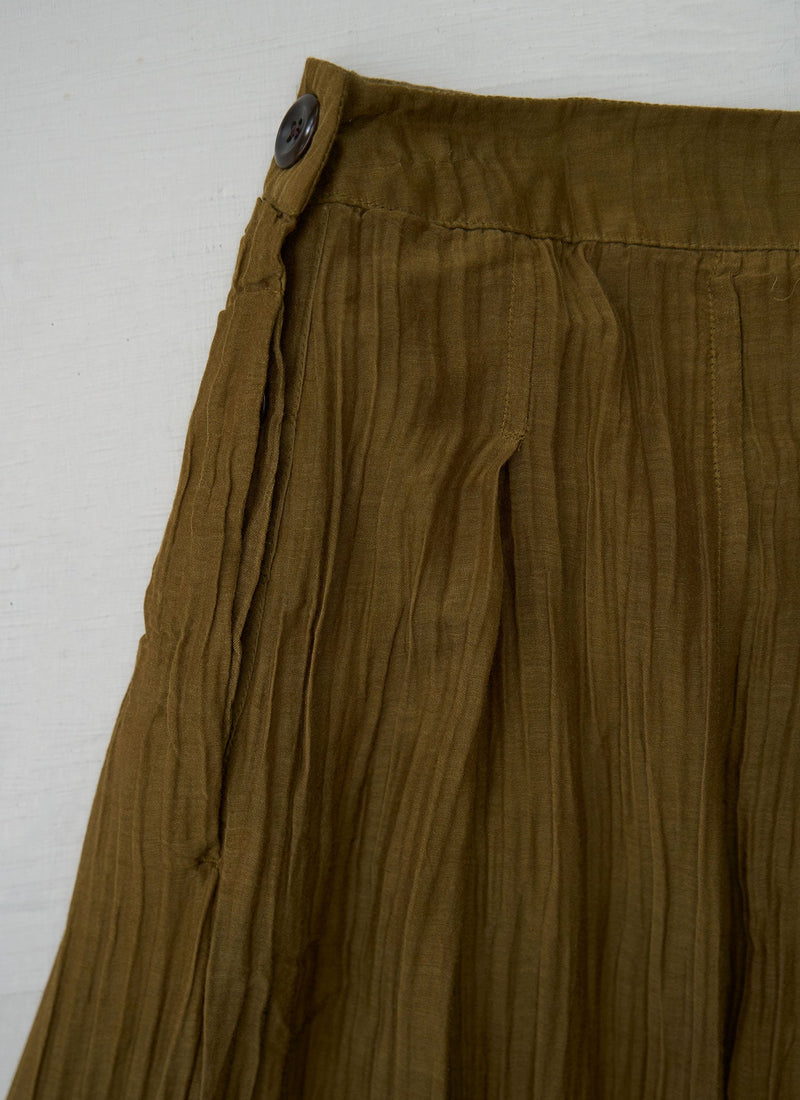 Reworn Silk Organza Skirt Size 4 (357) | Rich Olive