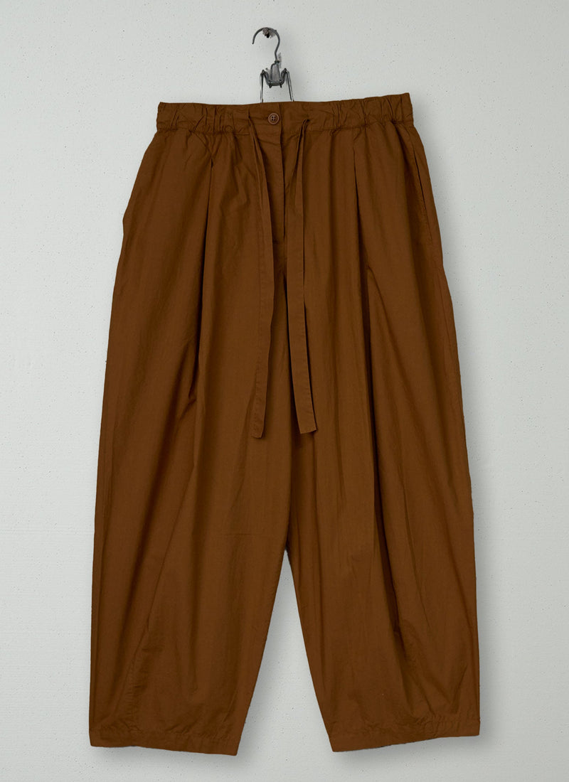 Reworn Pleated Poplin Trousers Size 12 (1121) | Copper