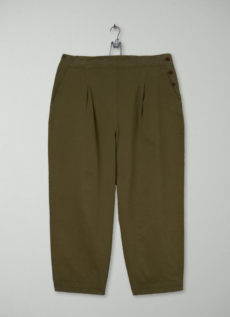 Reworn Side Button Trousers Size 8 (1360) | Dark Pear