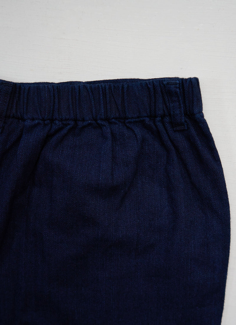 Reworn Alix Indigo Twill Trousers Size 12 (1696) | Indigo