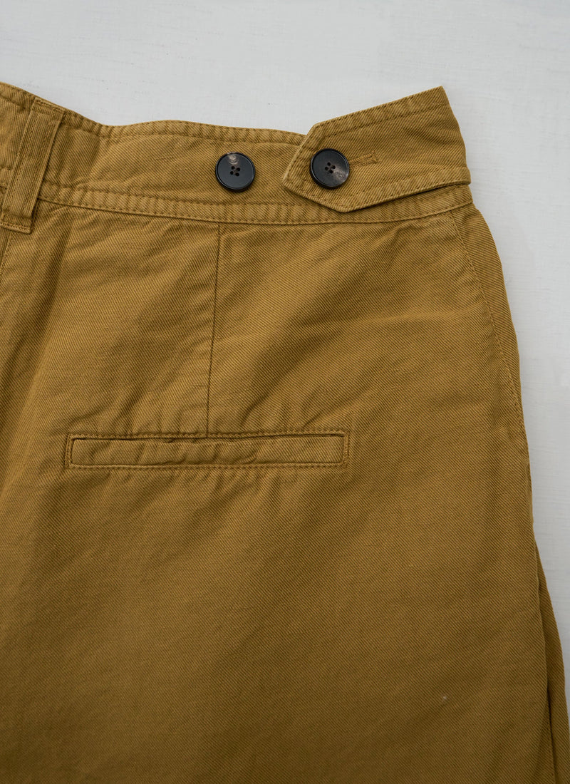 Reworn Cotton Linen Twill Shorts Size 8 (1361) | Walnut