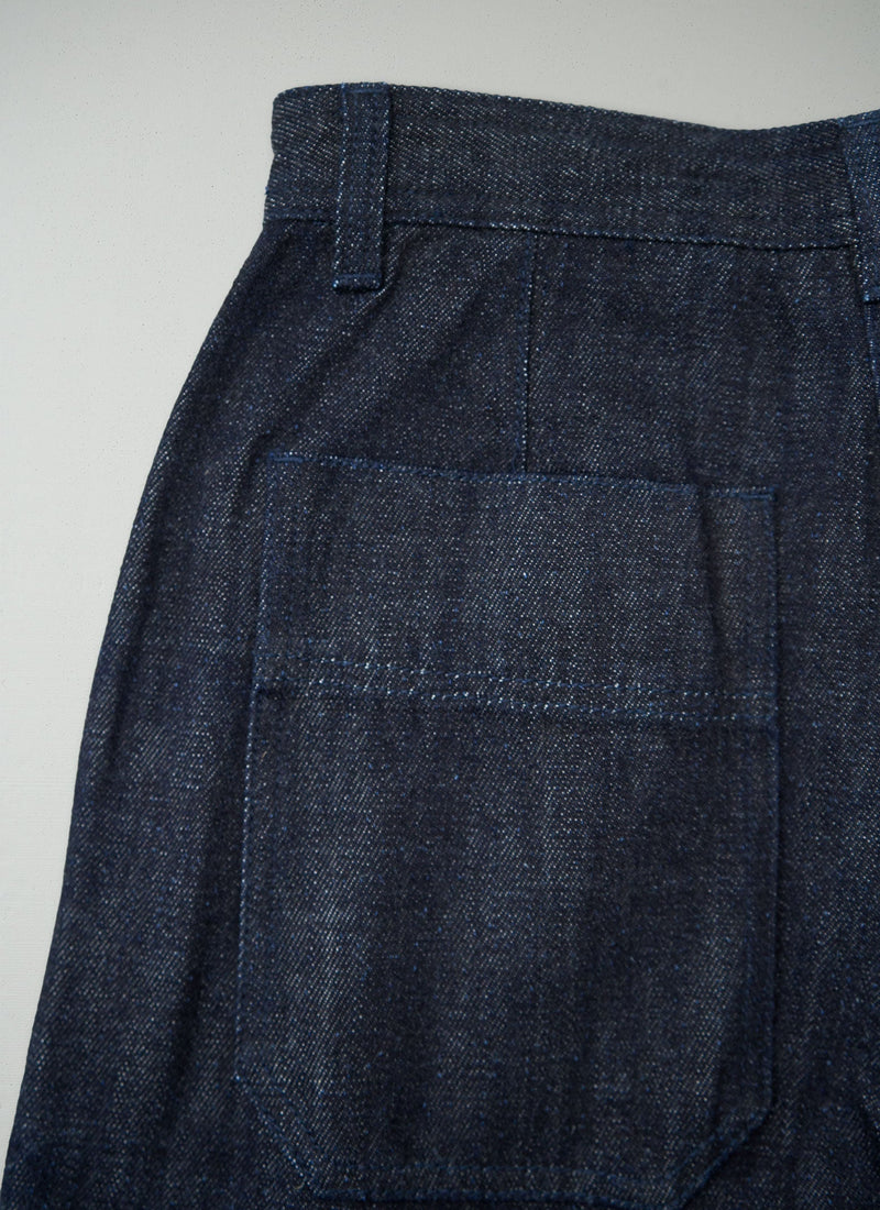 Reworn Flat Front Denim Trousers Size 8 (1420) | Indigo