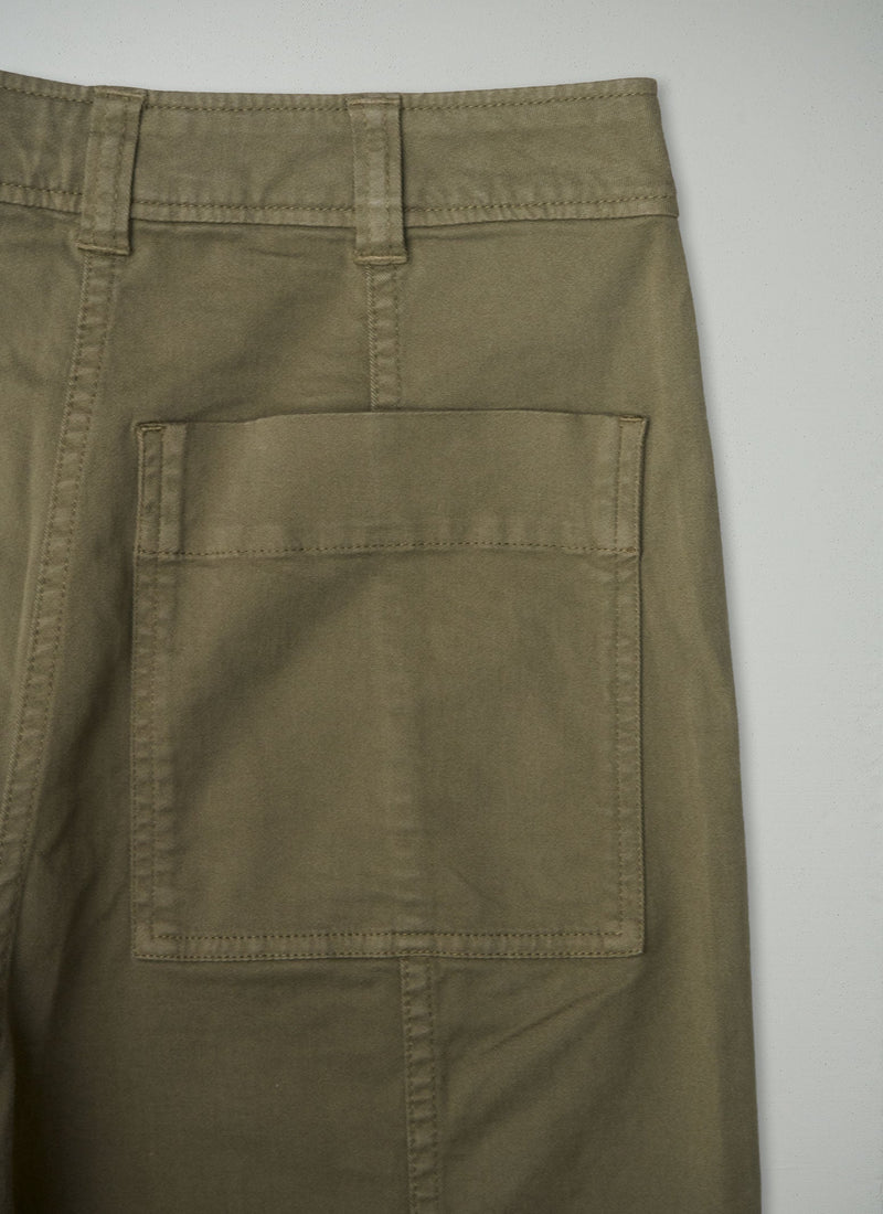 Reworn Panelled Cotton Twill Trousers Size 4 (1428) | Oil Cloth