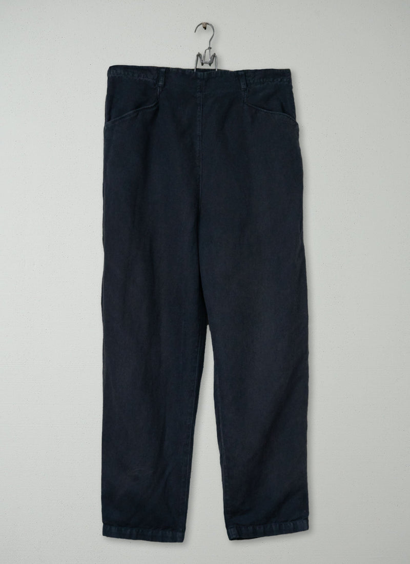 Reworn Alix Cotton Linen Trousers Size S (1466) | Slate