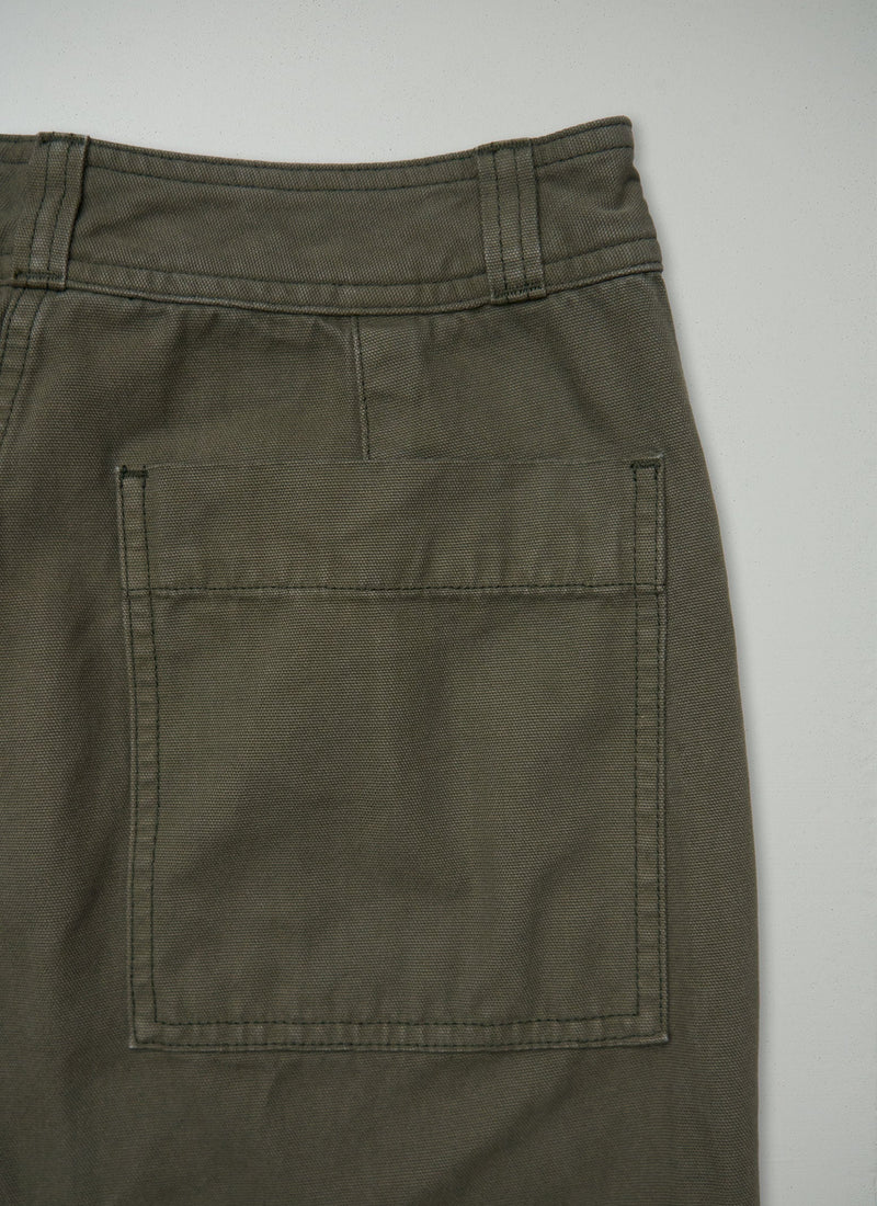 Reworn Cotton Canvas Kick Flares Size 8 (1379) | Seaweed