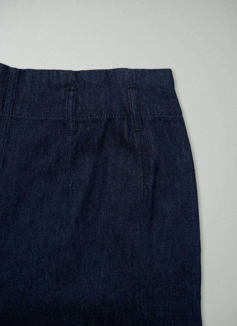 Reworn Cotton Hemp Wide Leg Trousers Size 14 (1376) | Indigo