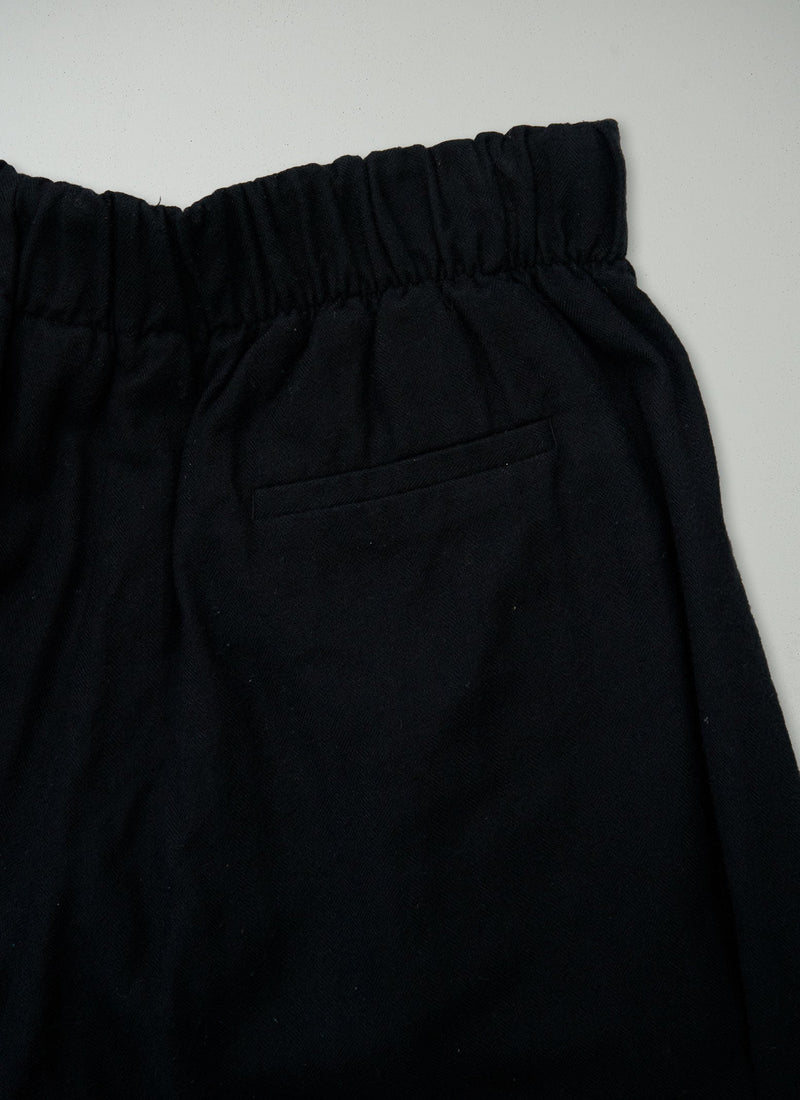 Reworn Wool Cotton Wide Leg Trousers Size 10 (1620) | Black