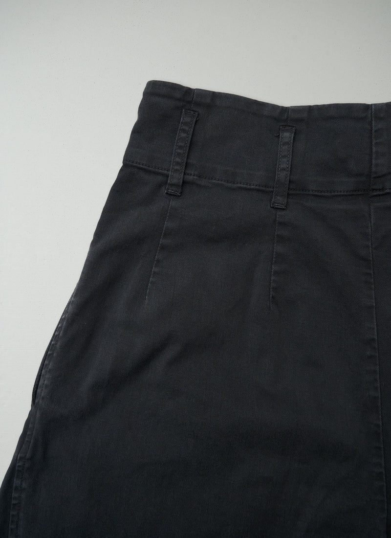 Reworn Cotton Paper Bag Trousers Size 8 (1305) | Slate