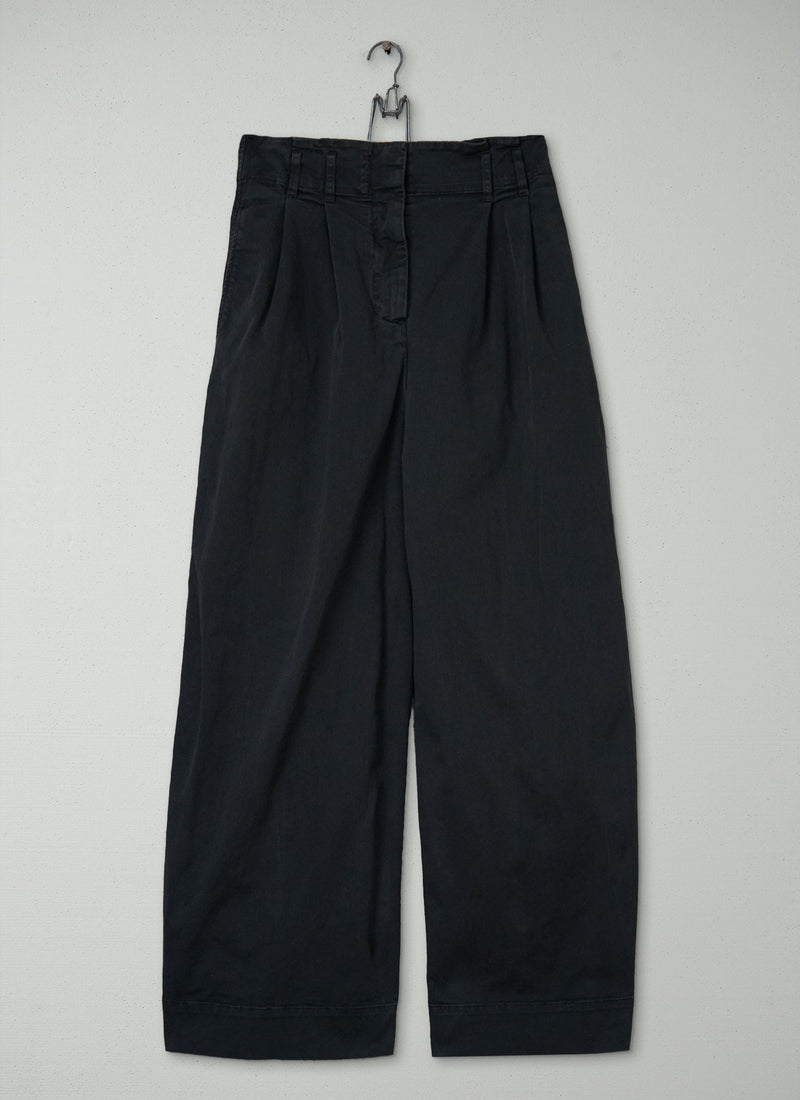 Reworn Cotton Paper Bag Trousers Size 8 (1305) | Slate