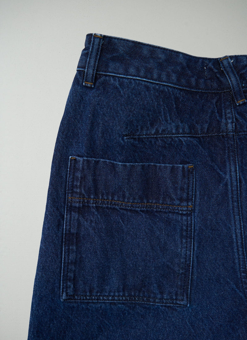 Reworn Wide Leg Denim Trousers Size 10 (1416) | Indigo