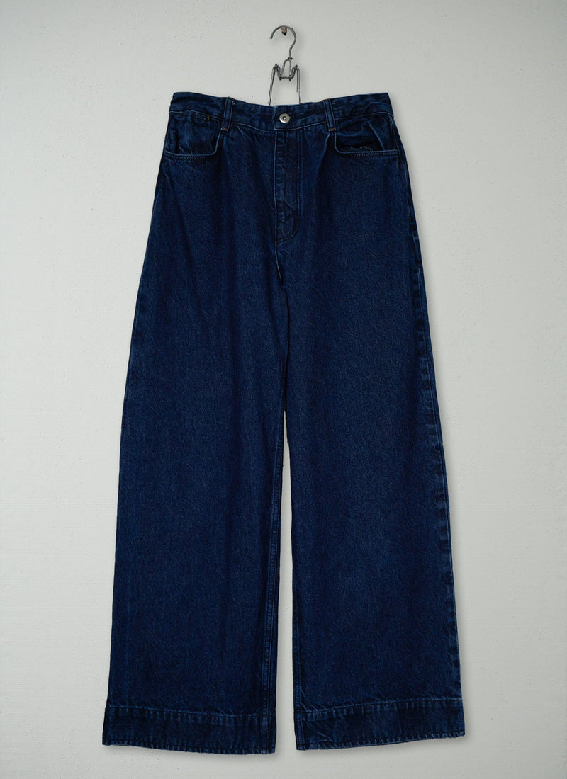 Reworn Wide Leg Denim Trousers Size 10 (1416) | Indigo
