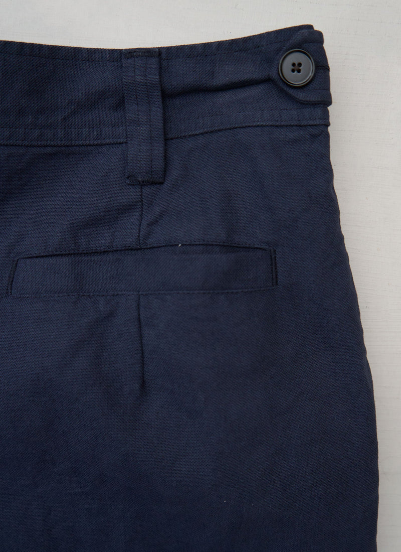 Reworn Cotton Canvas Trousers Size 10 (1566) | Navy