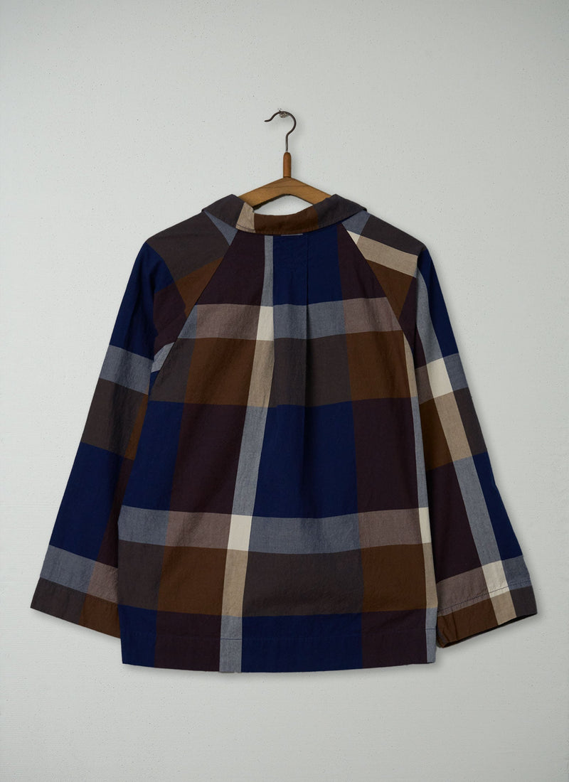 Reworn Lace Up Check Top Size S (1054) | Multi