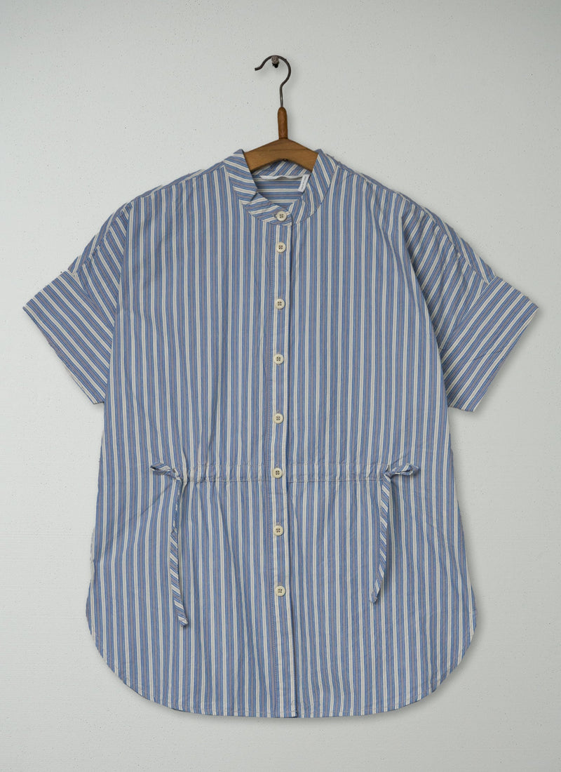 Reworn Stripe Poplin Gathered Shirt Size XXS (1098) | Multi