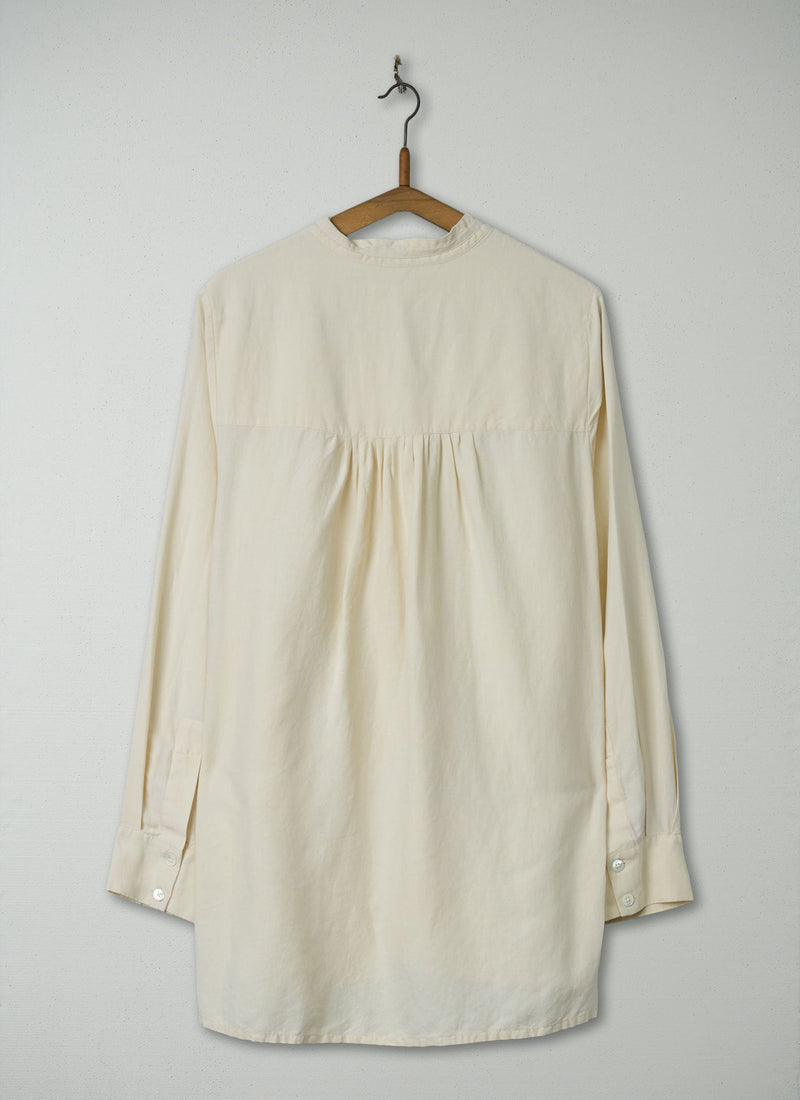 Reworn Tie Neck Silk Shirt Size 4 (1239) | Ecru