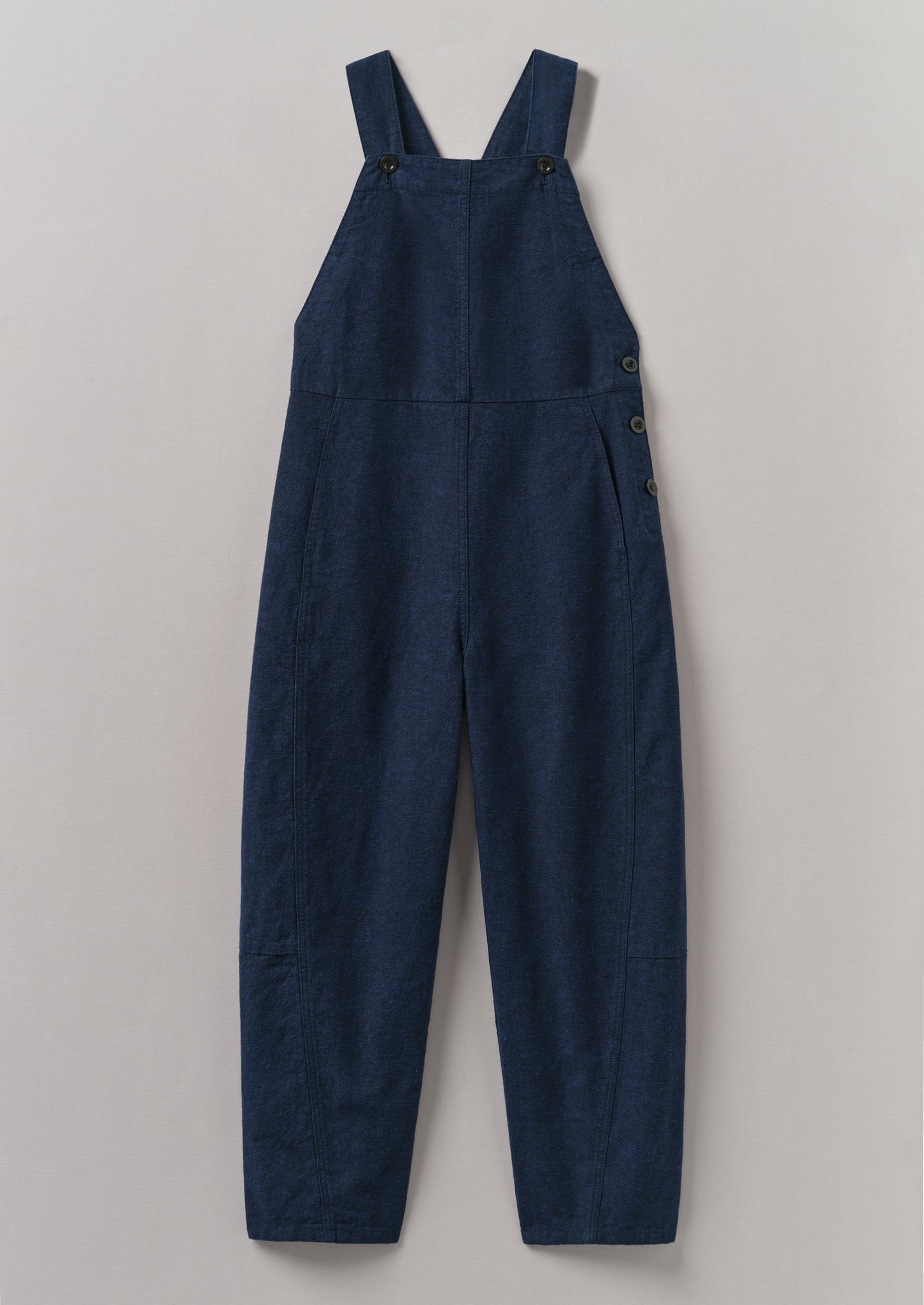 Hemp Cotton Canvas Dungarees | Dark Chambray Blue