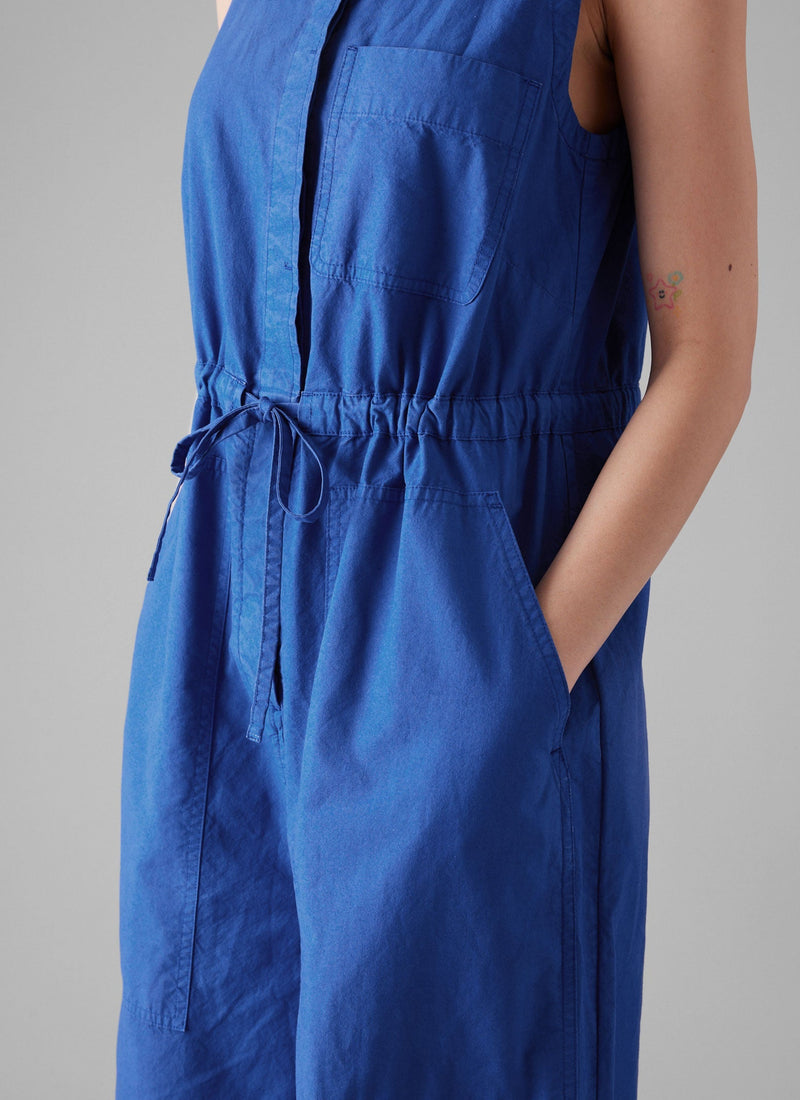 Cotton Linen Wide Leg Jumpsuit | Smalt