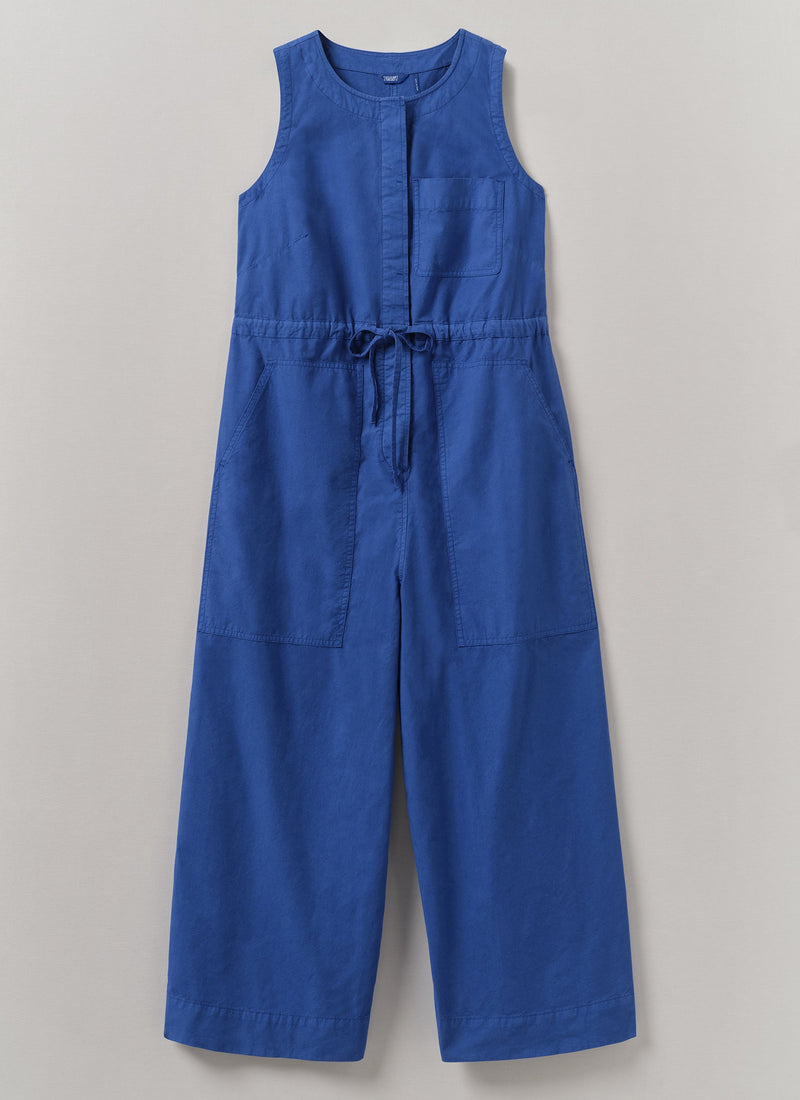 Cotton Linen Wide Leg Jumpsuit | Smalt