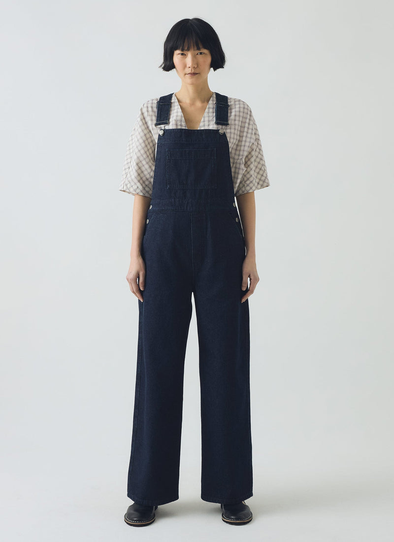 Patch Pocket Denim Dungarees | Indigo