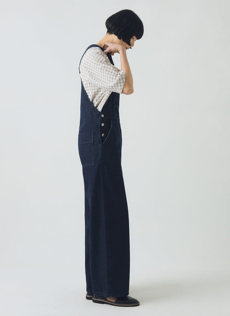 Patch Pocket Denim Dungarees | Indigo