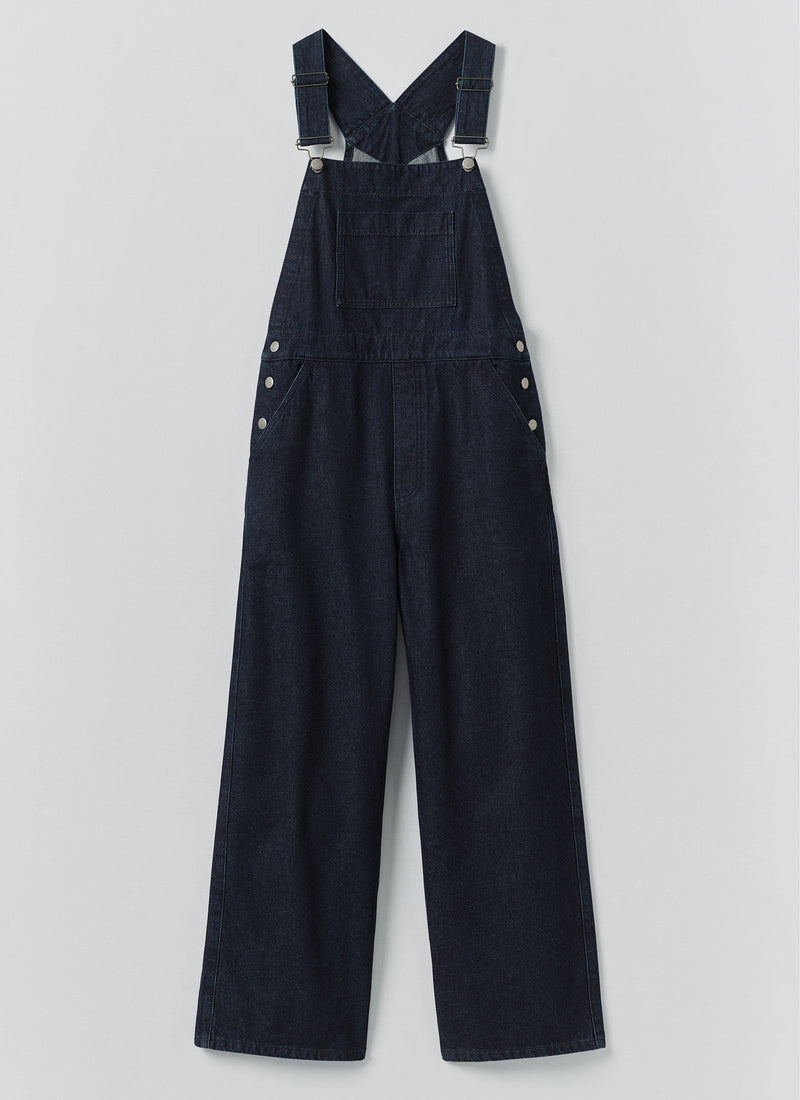 Patch Pocket Denim Dungarees | Indigo