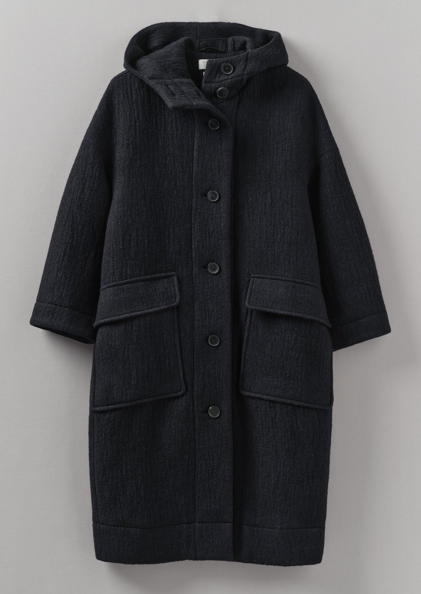 Navy Wool Hooded Coat Dark Navy TOAST