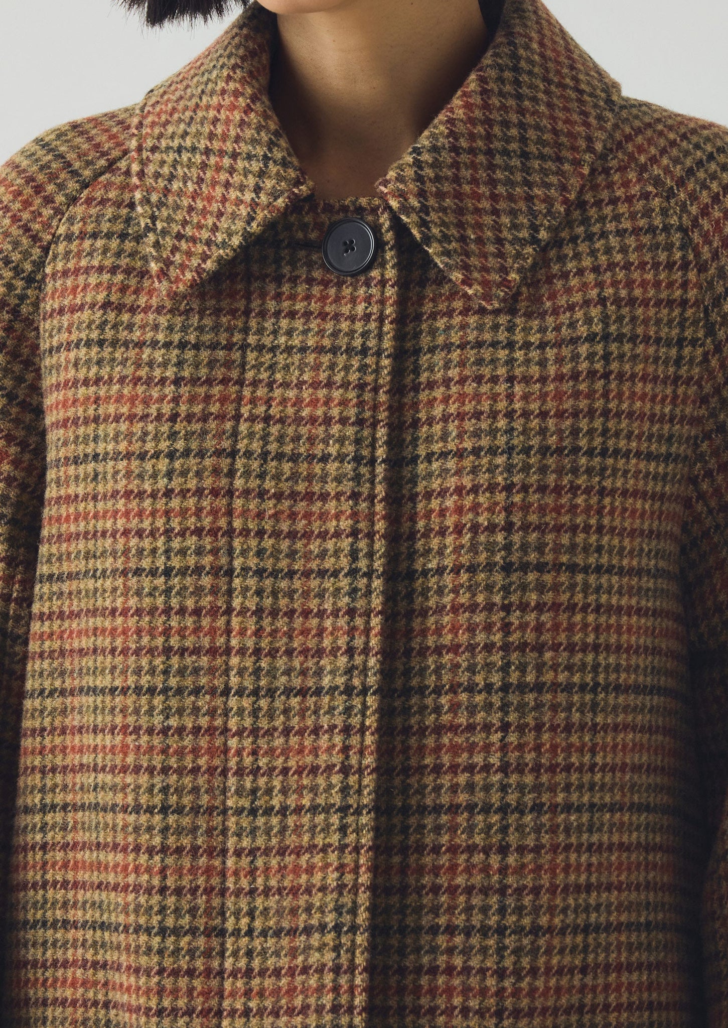 Frankie Vibrant Check Raglan Coat | Umber Multi