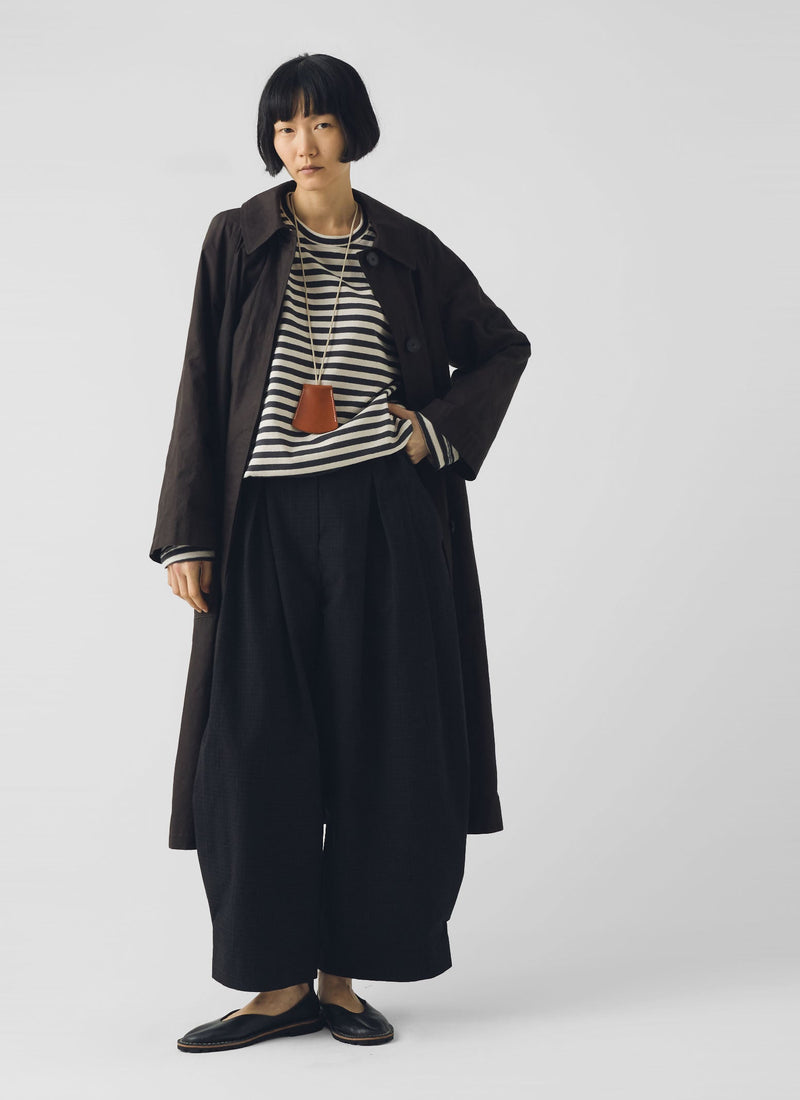 Frankie Waxed Cotton Raglan Coat | Chocolate