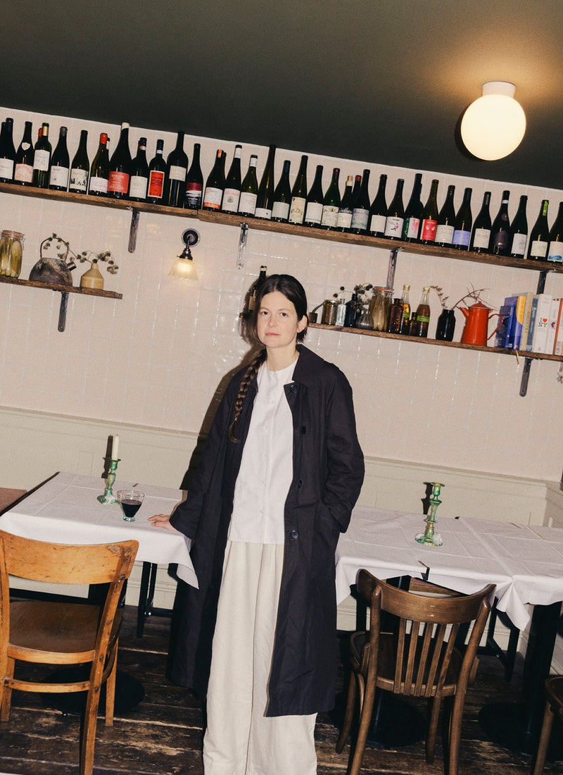 Frankie Waxed Cotton Raglan Coat | Chocolate