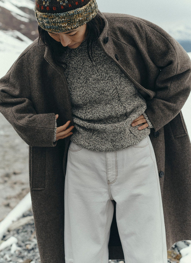 Boiled Wool Cocoon Coat | Mole